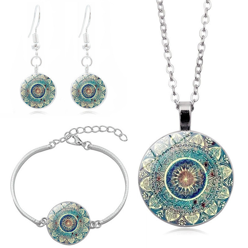 Holiday Occasion Alloy Material Retro Flower Alloy Plating Women's Cable Chain Jewelry Set