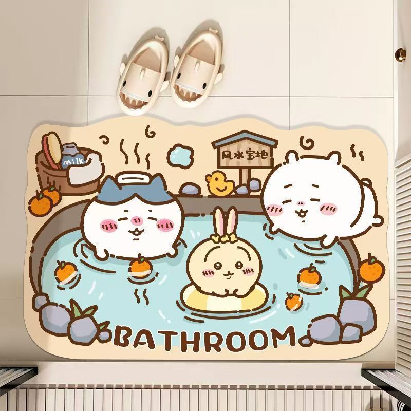 Cute Cartoon Usachi Diatom Mud Floor Mat Absorbent Non-Slip Bathroom Toilet Floor Mat Entrance Door Entrance Mat