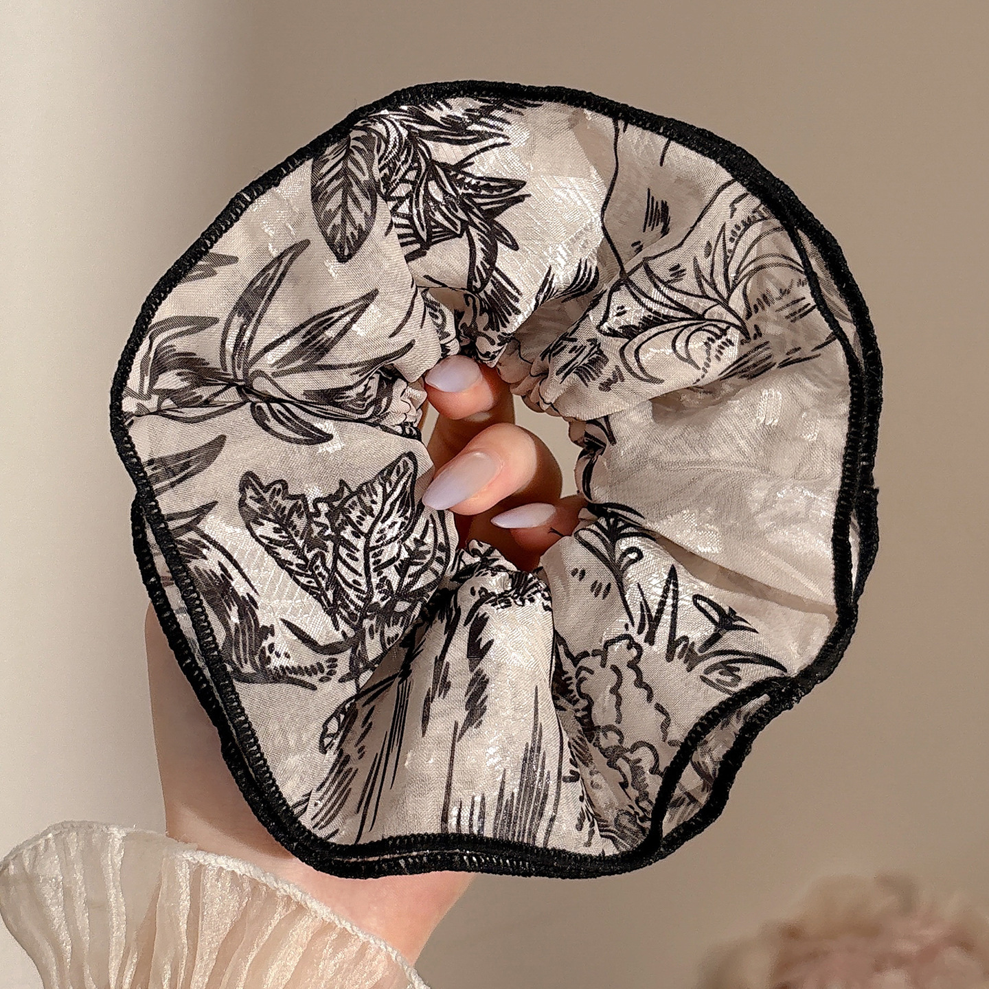 2026 nuevo estilo coreano super grande anillo de pelo intestino grande niñas de alto nivel de sensación de cabello de flores cuerdas de cabello de cordón de goma adornos para el cabello