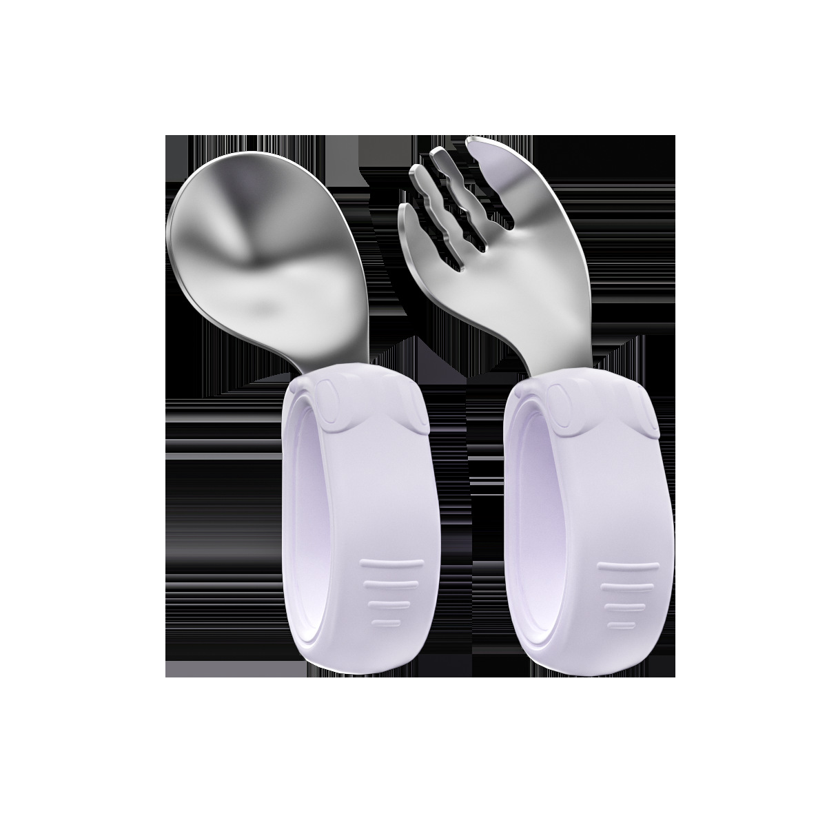 Pequeño niño travieso cuchara bebé tenedor cuchara bebé 316 acero inoxidable cuchara de entrenamiento para comer cuchara de silicona para comer