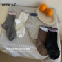 中筒秋冬波点木耳边女袜