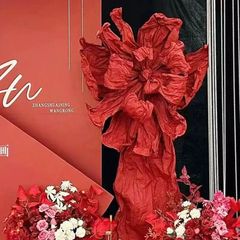手工制作美陈大型婚庆用于装饰皱纹纸仿真花橱窗纸艺花