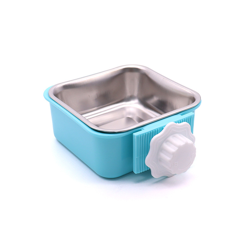 Jaula para perros Cuenco para mascotas Cuenco para perros colgante Cuenco para perros de acero inoxidable resistente a la voltereta