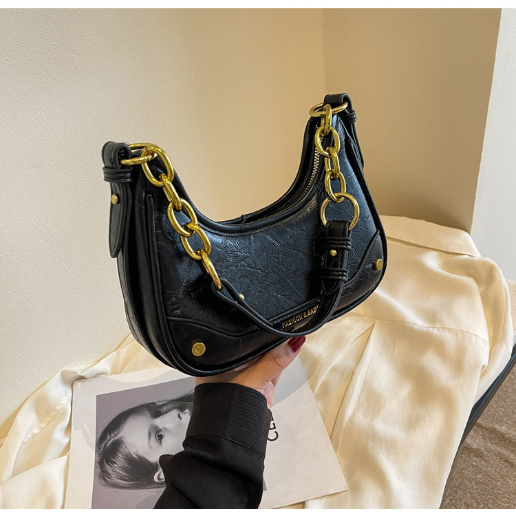 Stylish Crackle Pattern Women's Shoulder Bag With Chain Strap_voghion.com