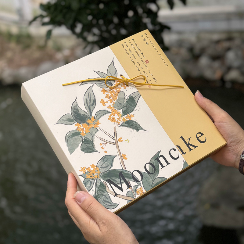 2026新1斤2斤装大月饼包装盒 创意桂枝中秋月饼礼盒 500g月饼盒子