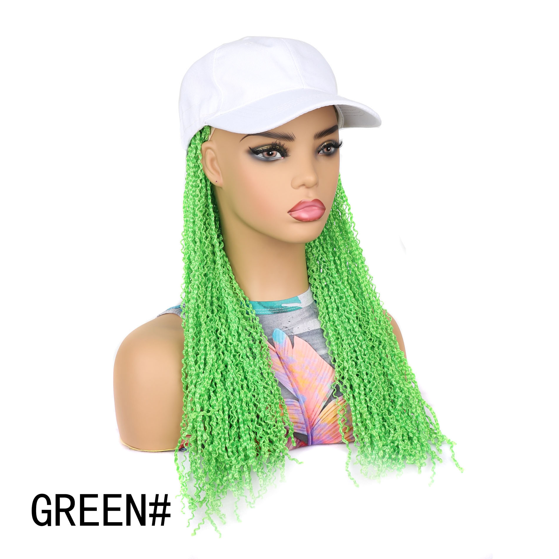 Synthetic wig Dirty hat dirty wig colored reggae braid_voghion.com