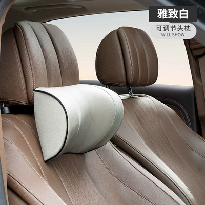 Headrest car mechanical pillow practical car - a09-microfiber-velvet-white-u-shaped