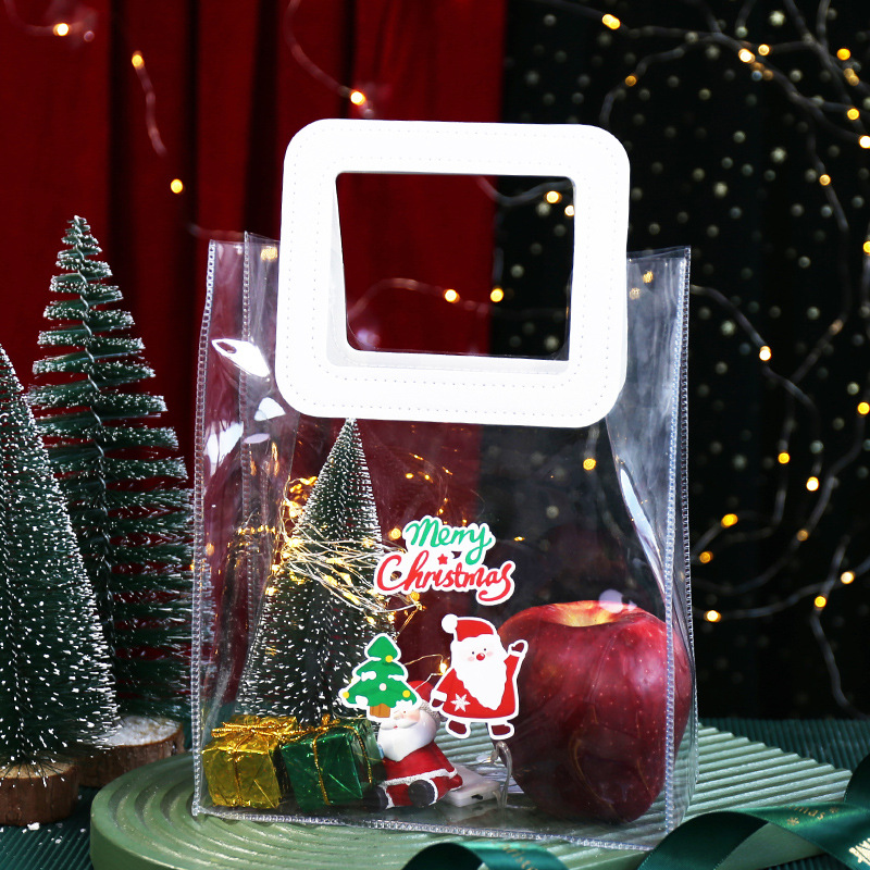 情人节透明pvc手提袋ins礼物伴手礼袋幻彩镭射袋加厚透明礼品袋