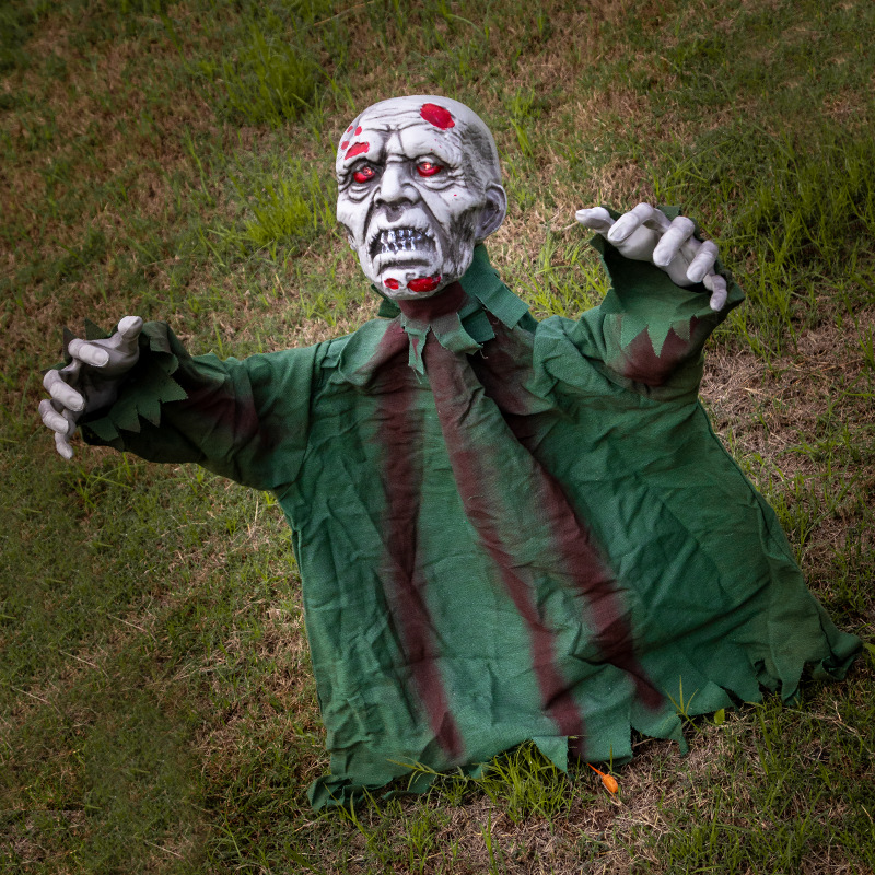 Swing fantasma de tamaño grande y pequeño (enchufe de tierra) - Decoración de Halloween, nuevo y popular en Amazon, con control de voz, accesorio de miedo