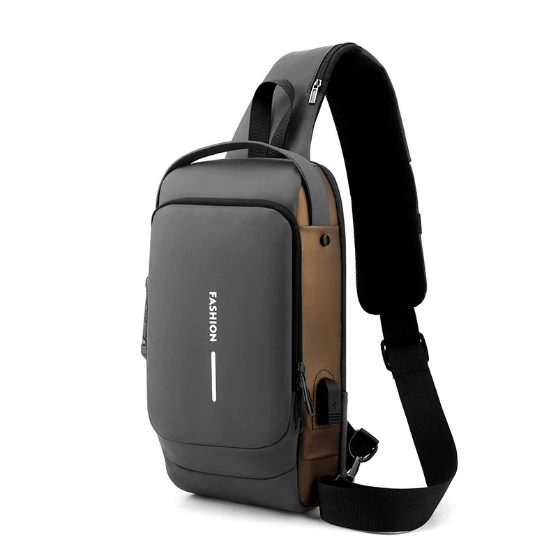 Lock, men's chest bag, sports shoulder bag, anti-theft