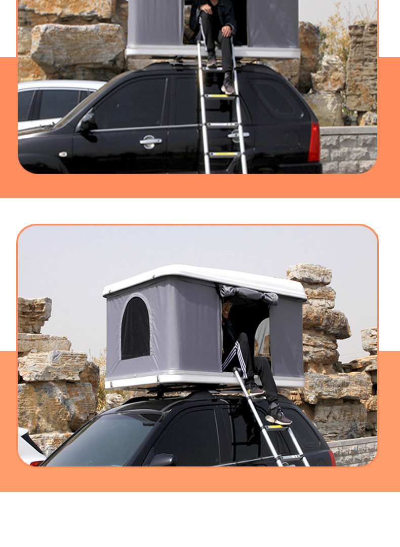 Camping Self-Driving Foldable Car Tent, Rooftop Double-Person Hydraulic Automatic Setup, No Assembly Required, Quick Opening, Waterproof and Sunproof