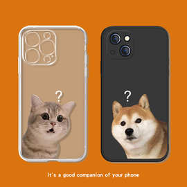 新款13柴犬xr苹果手机壳14/7plus8 透明12猫咪max适用iPhone11pro