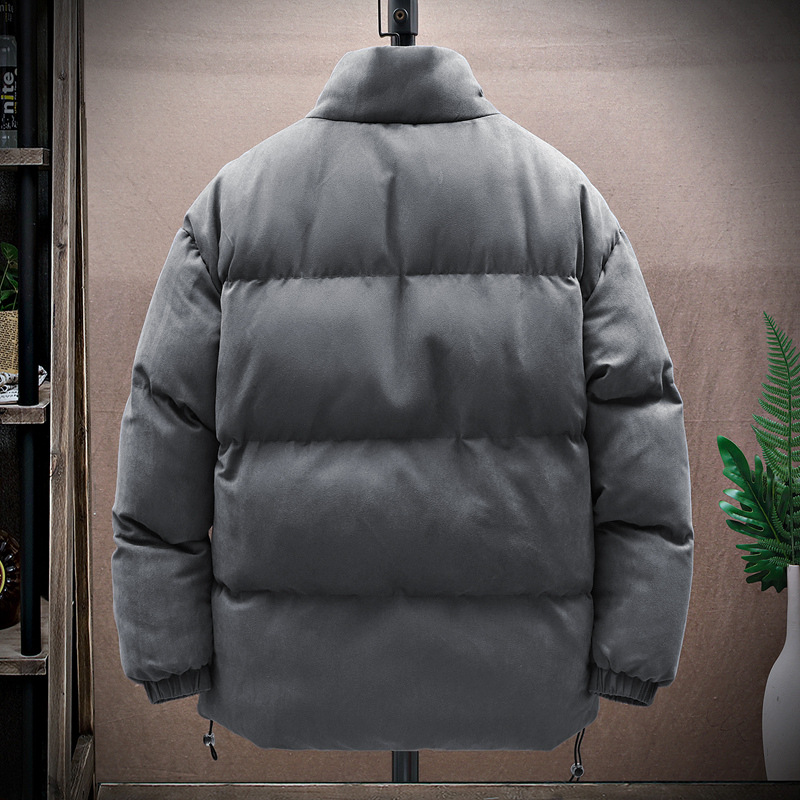Men's Clothing cotton clothing men's trendy brand cotton jacket winter simple hem drawstring design suede_voghion.com