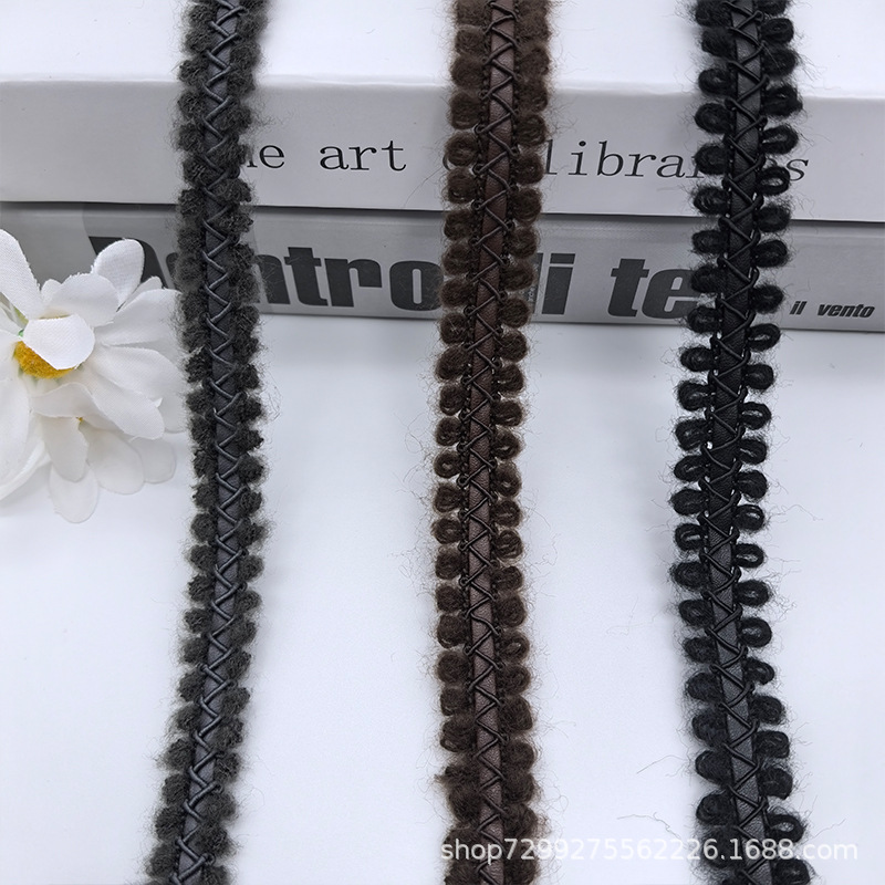 새로운 2CM 폭 양면 모헤어 멀티 컬러 레이스 모조 가죽 짠 의류 액세서리 홈 베개 재고 있음