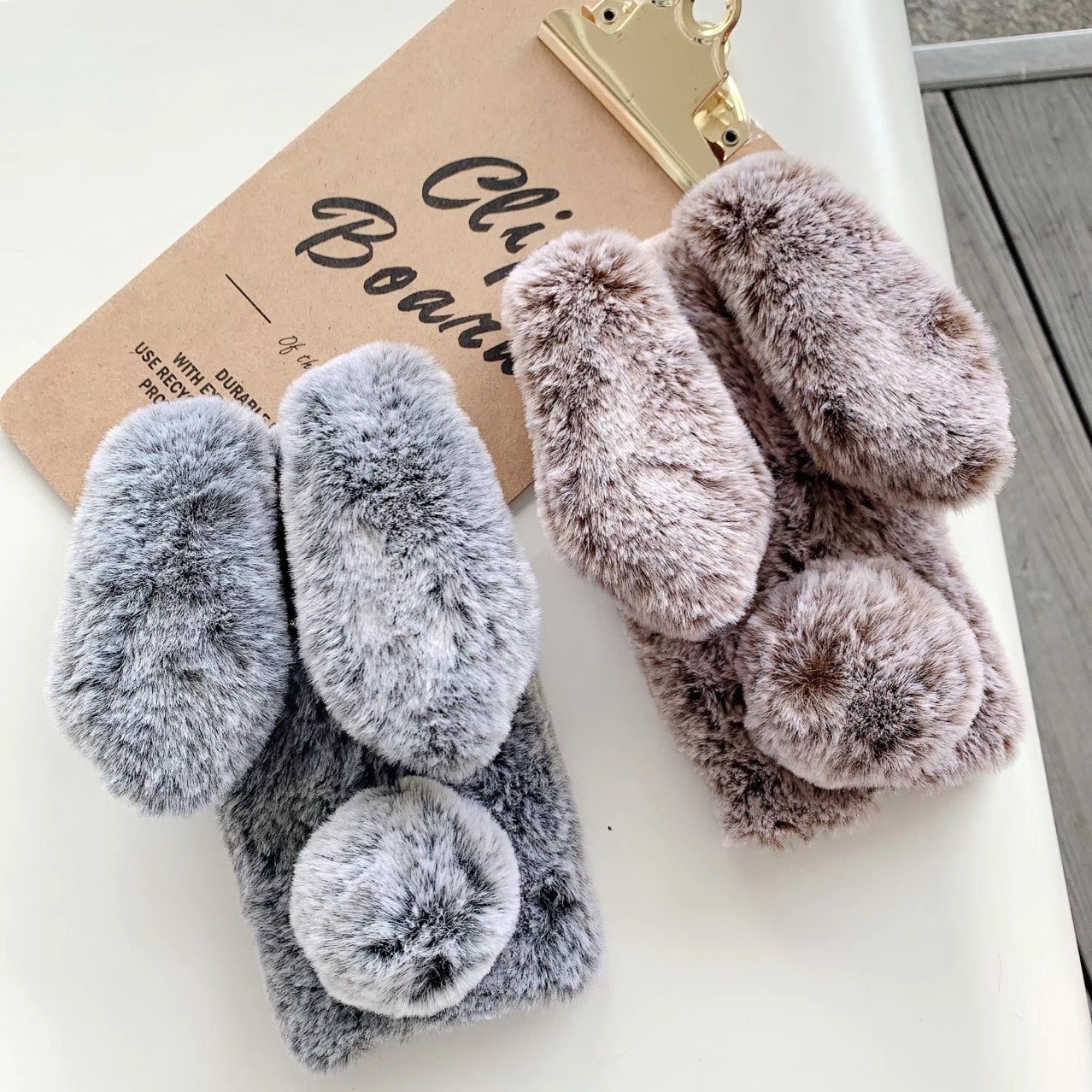 Adecuado para Samsung A55 A26 5G A15 felpa conejo A56 felpa comercio exterior hecho a mano funda protectora para teléfono móvil