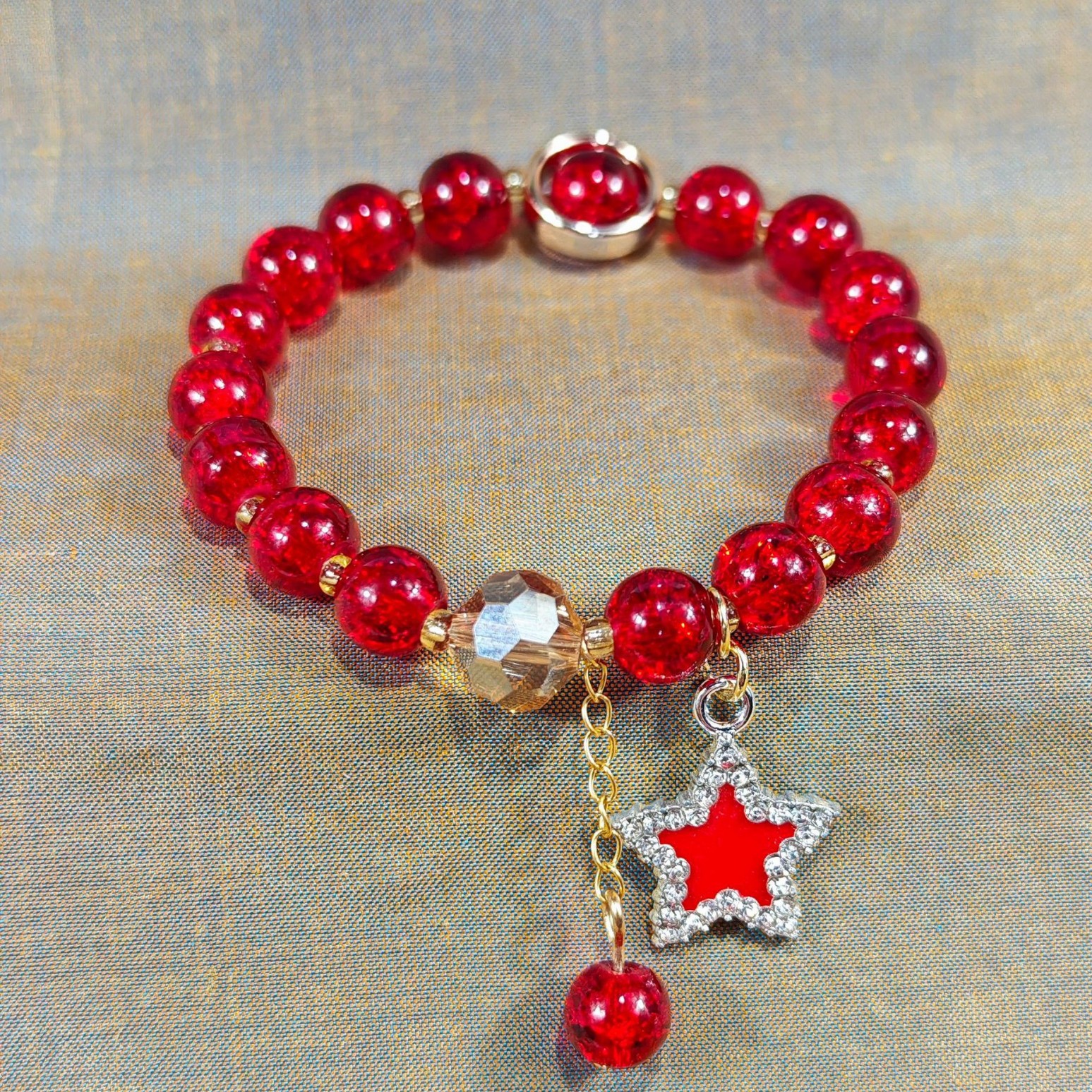 Las celebridades de Internet retro transfronterizas suelen ser todo-fósforo pulsera elástica de estilo ins simple pulsera de moda de lujo ligero, joyería de temperamento