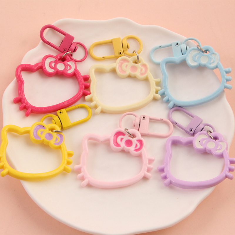 New Hollow-Out Kt Cat Head Keychain Versatile Backpack Cute Pendant Accessory Gift for Best Friends and Couples