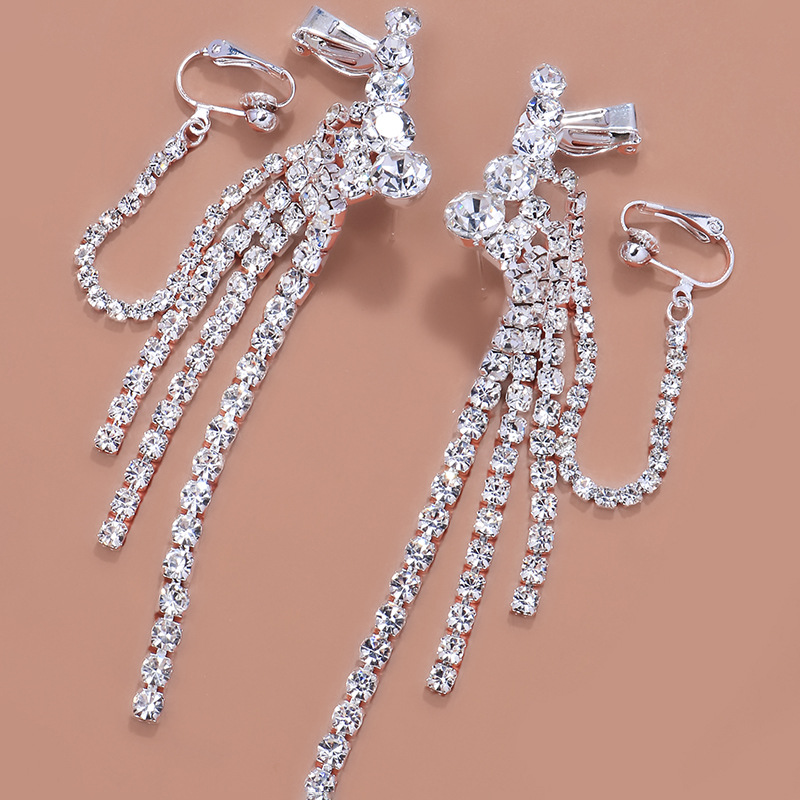 Europeos y estadounidenses simples orejas de bordas de moda diamante orejas de hueso accesorios irregulares aretes de mujer