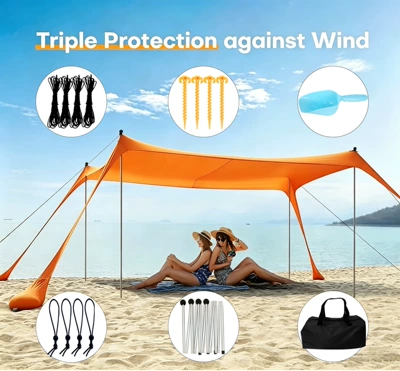 Avtomobil yan çətirləri — Style, in Stock - orange-4-aluminum-pole-200160150cm
