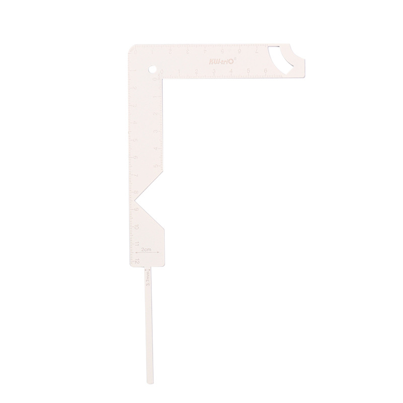 Regla de posicionamiento kedeyu cubierta de libro DIY cuenta de mano regla de metal regla de ángulo recto auxiliar regla de cubierta de hojas sueltas regla de cuenta de mano