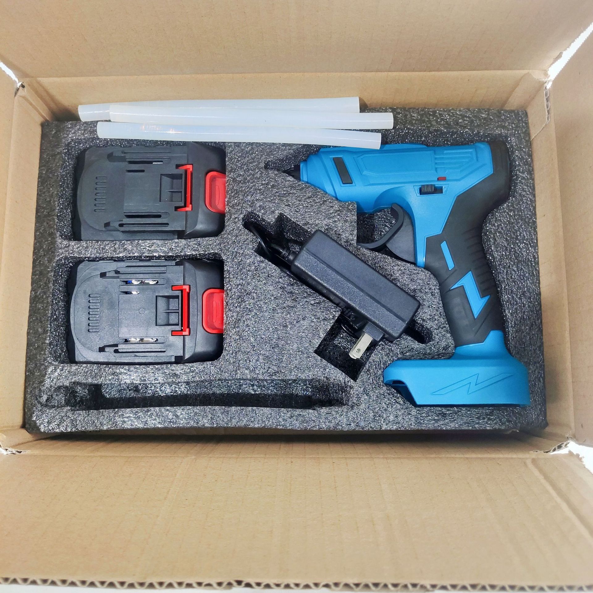 Pistola de fusión en caliente de litio recargable automáticamente, pistola de fusión en caliente de litio grande, pistola de fusión en caliente inalámbrica de litio al por mayor