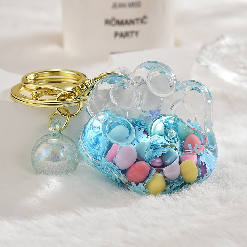 (2개) 인터넷 축하 고양이 클로 아크릴 키 체인 여성 도서 가방 펜던트 작은 보석 오일 샌드 키 체인 창조적 인 교수형 장식품