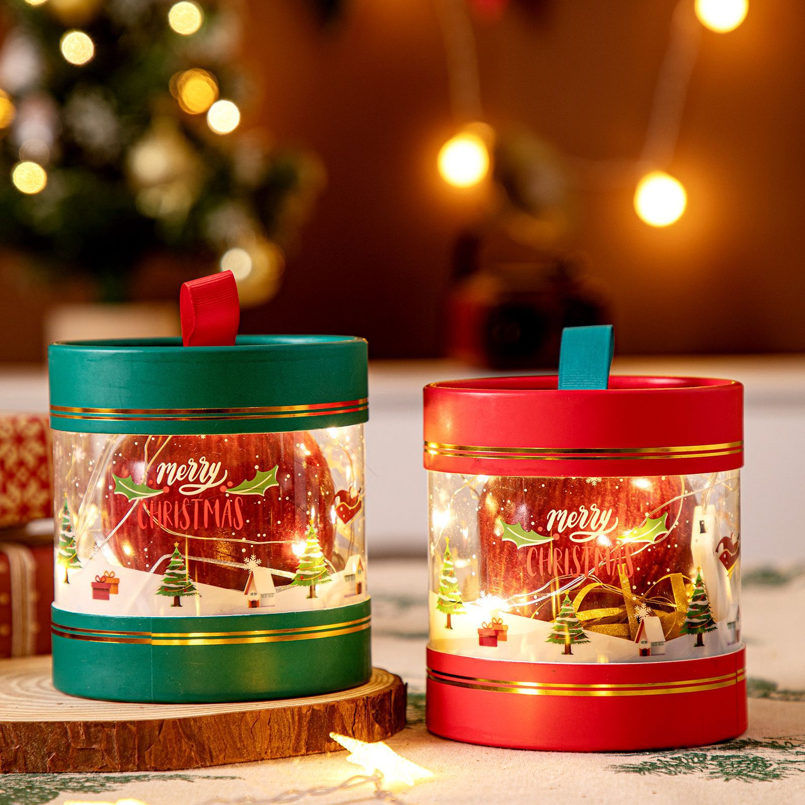 圣诞礼盒苹果盒平安果包装盒平安夜礼品盒盒子苹果空盒手提礼品袋