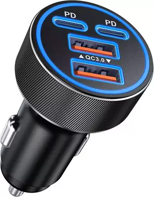 New Car Charger Fast Charging Mobil şarj cihazları - aluminum-alloy-car-charger-dual-pddual-qc30-packed-in-color-box