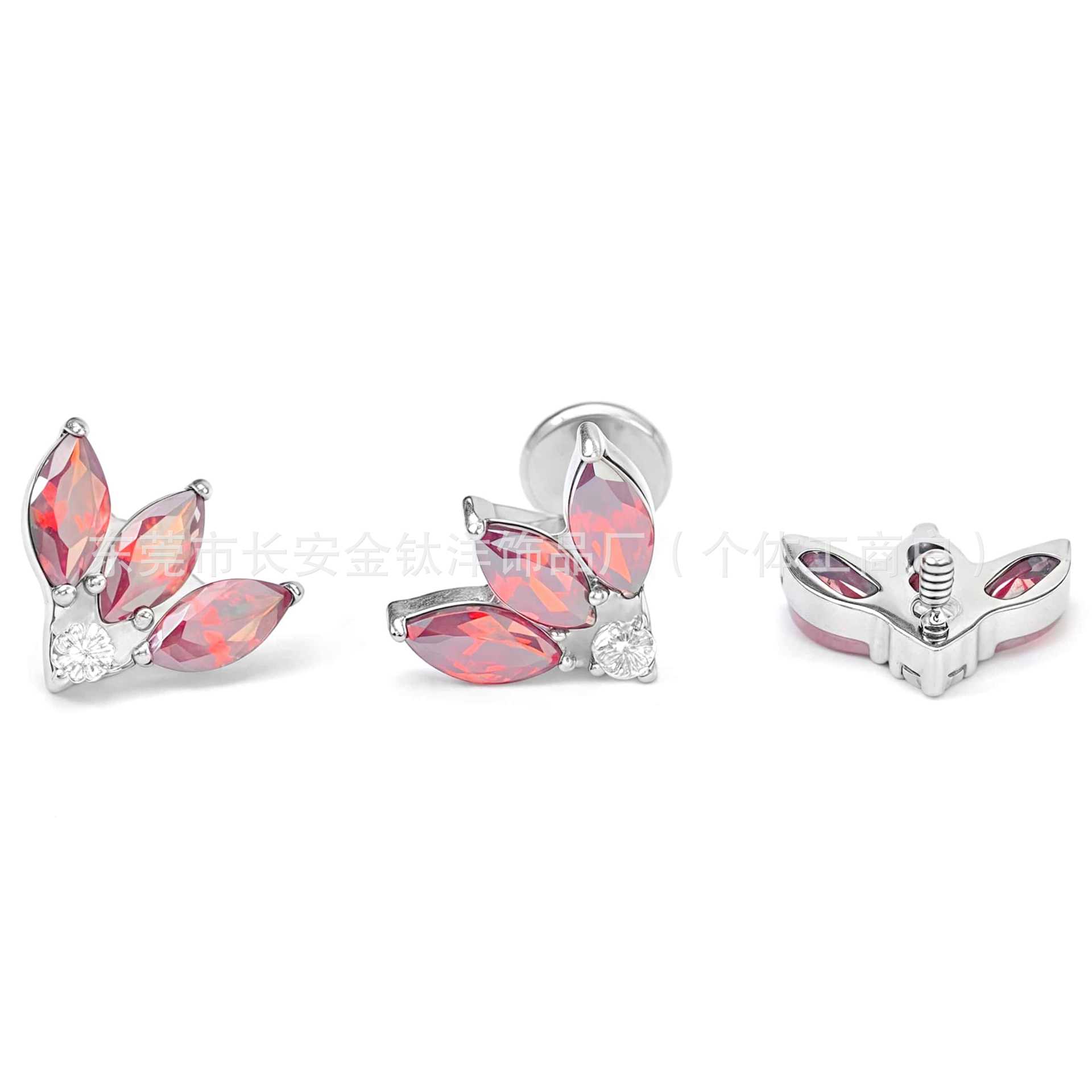 Pointed titanium steel lip stud product view