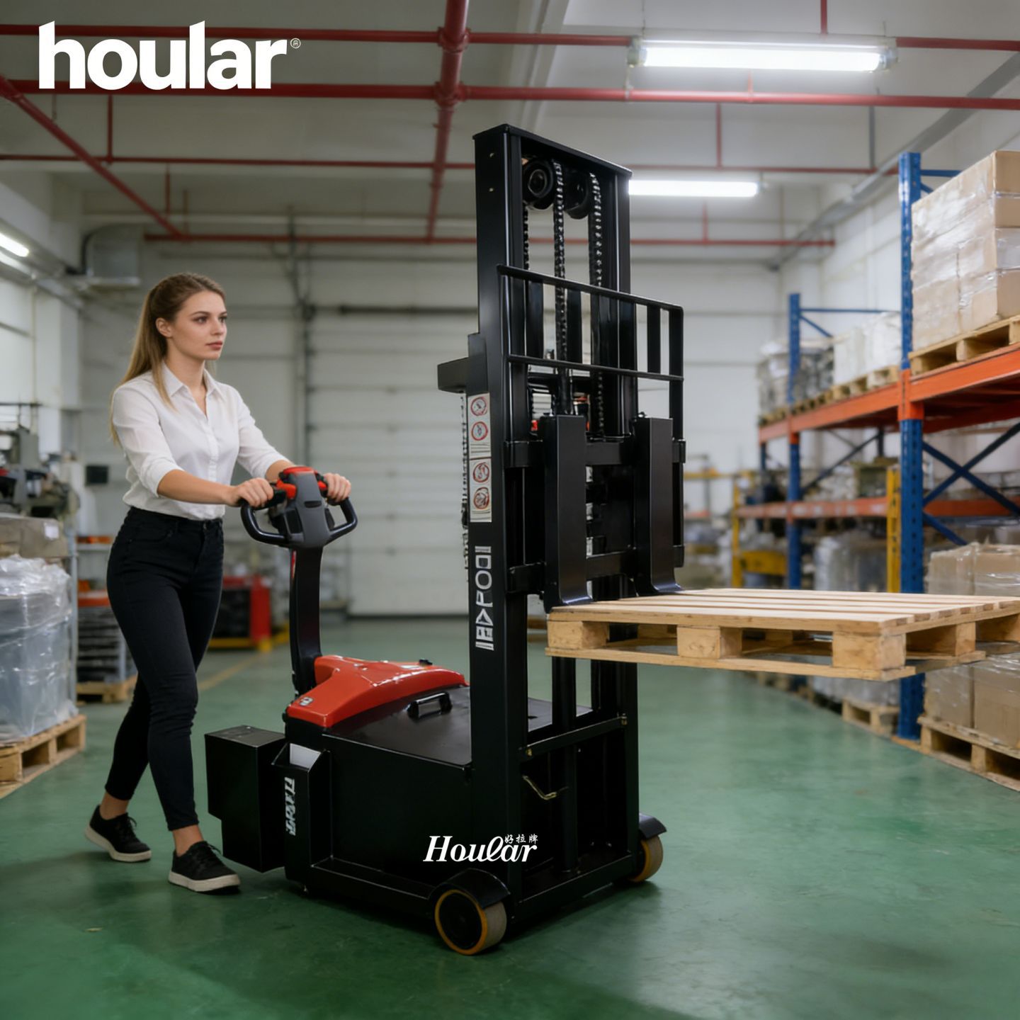 HOULAR迷你款无支腿堆高车轻型400kg平衡重叉车经济型