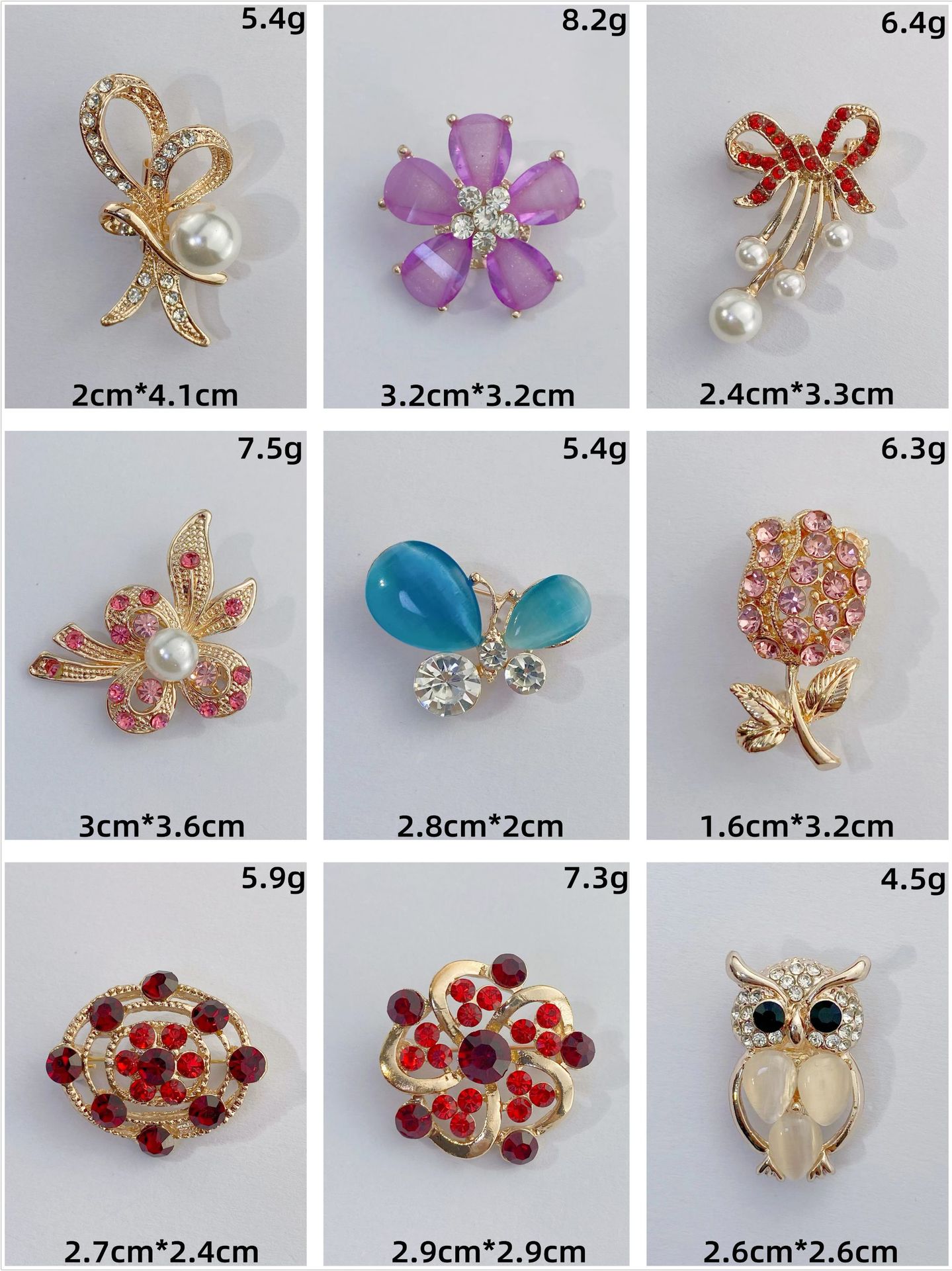 Glam Geometric Alloy Inlay Artificial Pearls Rhinestones Women's Brooches display picture 3