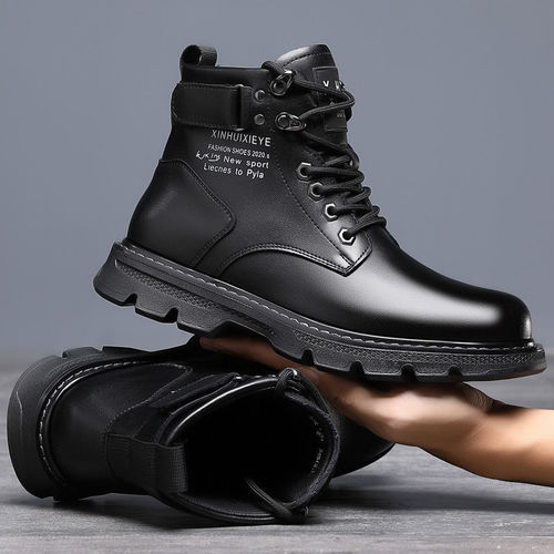 Martin boots men's high-top British style work boots outdoor trendy shoes mid-top leather boots men's autumn casual Martin shoes