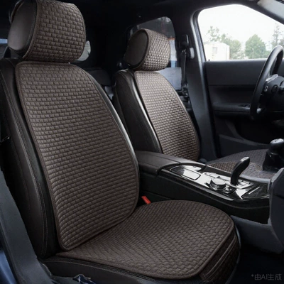 Linen Plaid Car — Universal Seat cushion, seat cover