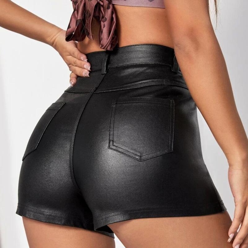 European and American Style Pu Leather Shorts, Tight-Fitting Hip-Hugging Casual Pants, Amazon Wish Cross-Border E-Commerce Women's Clothing Supply Now Available European and American Style Pu Leather Shorts, Tight-Fitting Hip-Hugging Casual Pants, Amazon Wish Cross-Border E-Commerce Women's Clothing Supply Now Available