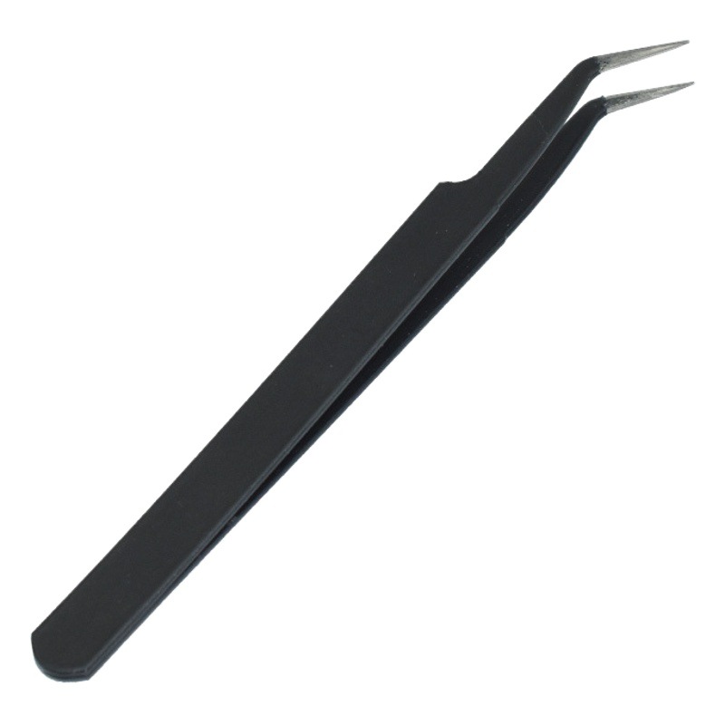 Acero inoxidable ESD-15 negro anti-estática codo pinzas pestañas injerto herramienta reparación y desmontaje pinzas de la máquina recoger Nido de Pájaro image 1