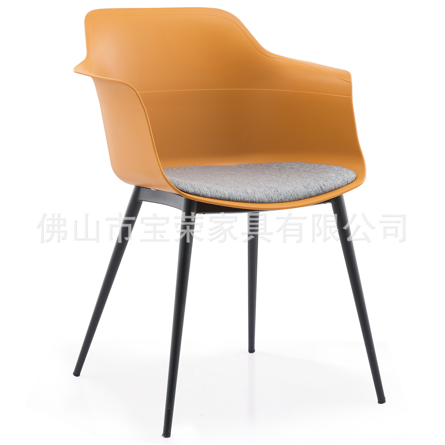 Nordic-style dining chairs with armrests, modern and minimalist design, suitable for dining rooms, featuring thickened plastic and iron frames, ideal for casual use, meetings, and reception areas