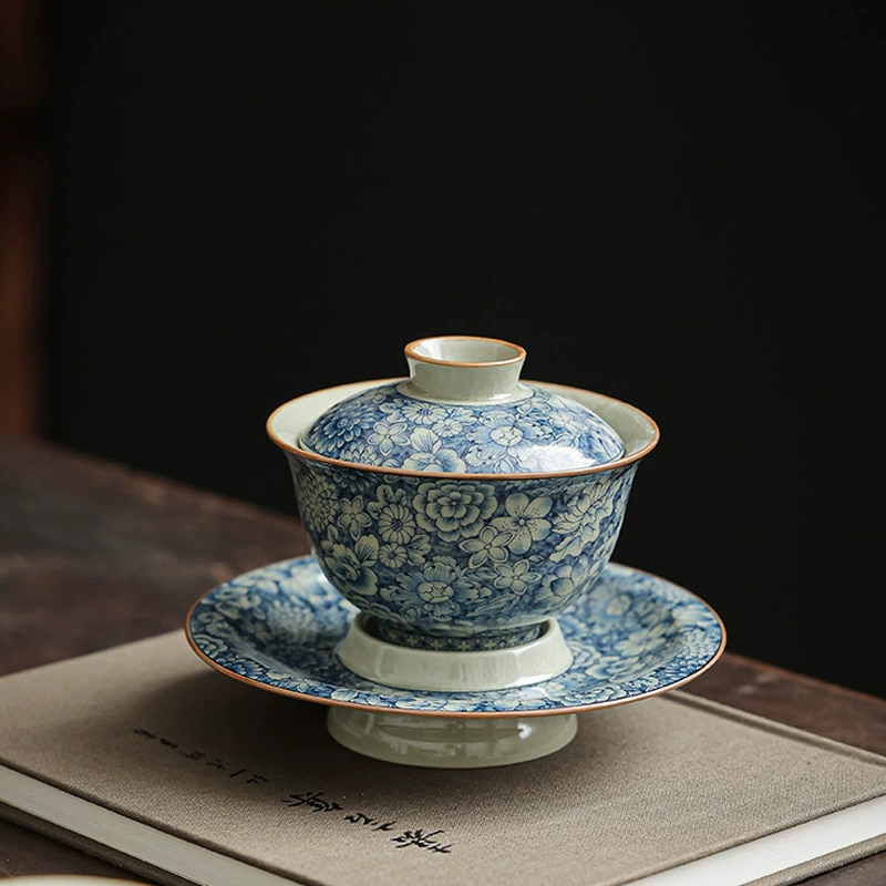 Blue and white elite clay, ceramic tea cup