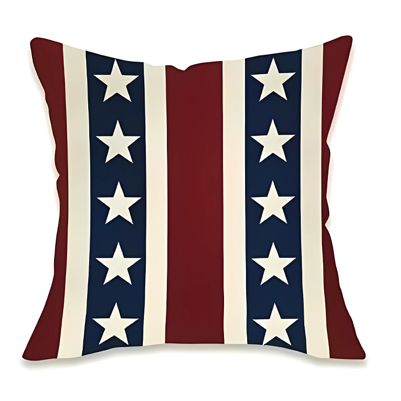Transfronterizo Día de la Independencia de Amazon impresión lino almohada funda aniversario para celebrar el hogar vestido almohada funda mayorista