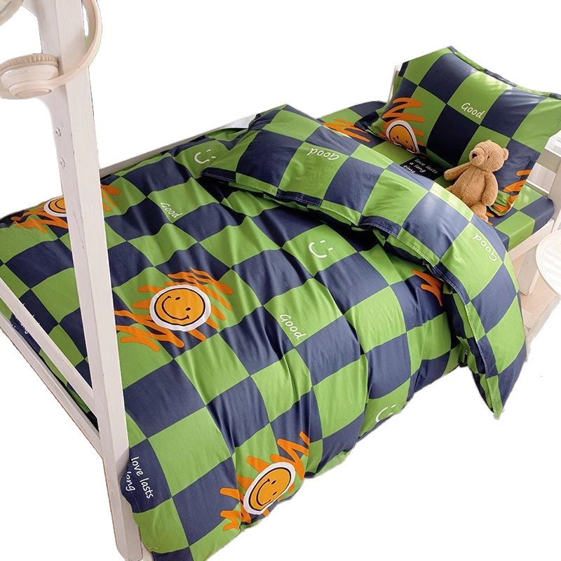 Cama de dormitorio de estudiantes de algodón 90x190 cama de tres piezas set 100 sábanas de algodón solo set de seis piezas dormitorio