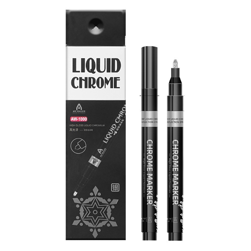 De alto brillo espejo cromado marcador de metal pluma de pintura reflexiva pluma DIY Gundam plástico modelo de uñas pluma de metal
