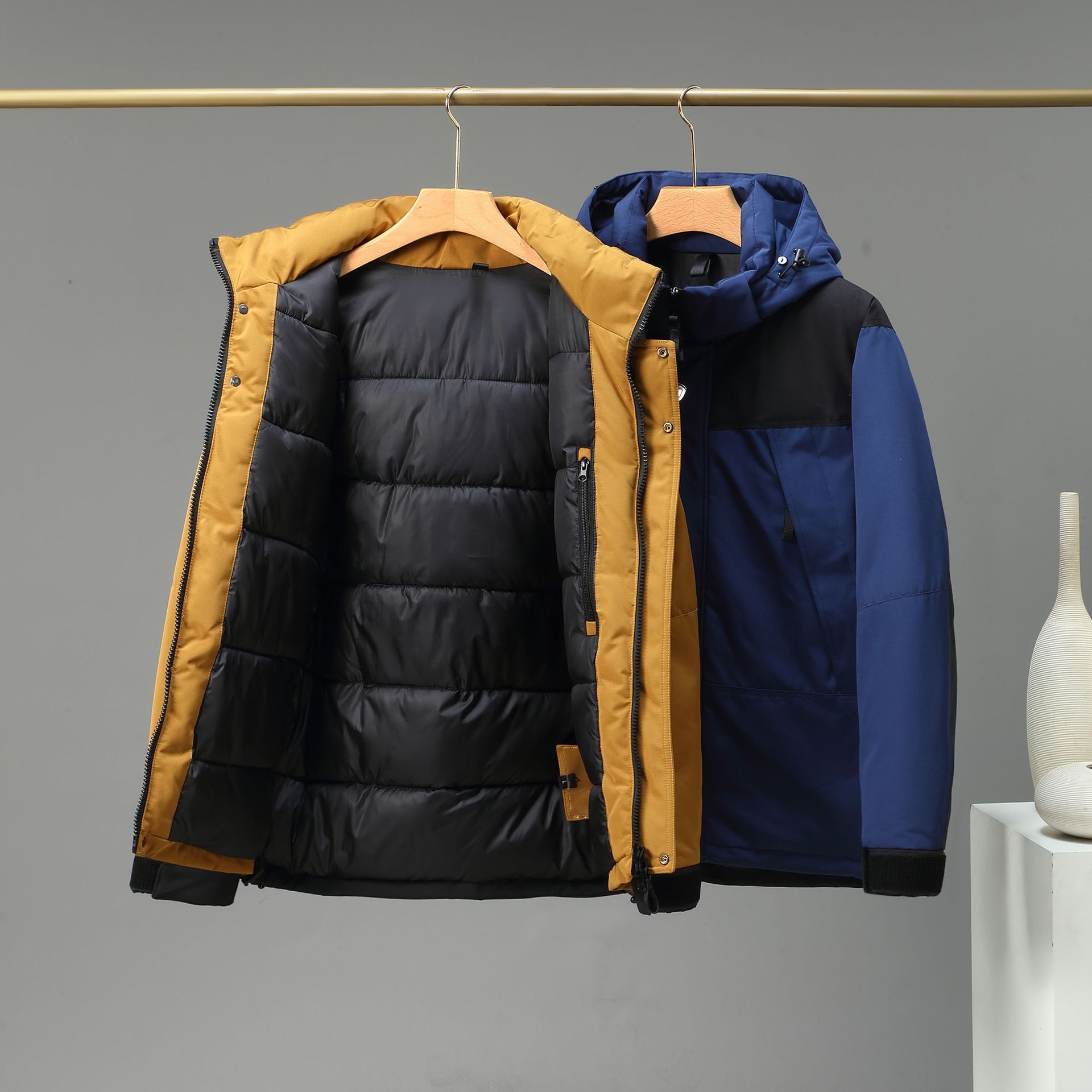 Chaud pour hommes femmes, couple hiver nouveau style, vêtements d'extérieur décontractés en coton tendance et épais pour hommes_voghion.com
