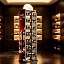 铁艺落地红酒架家用葡萄酒收纳架商用立式酒瓶展示置物架