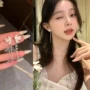 气质后挂流苏碎冰耳坠