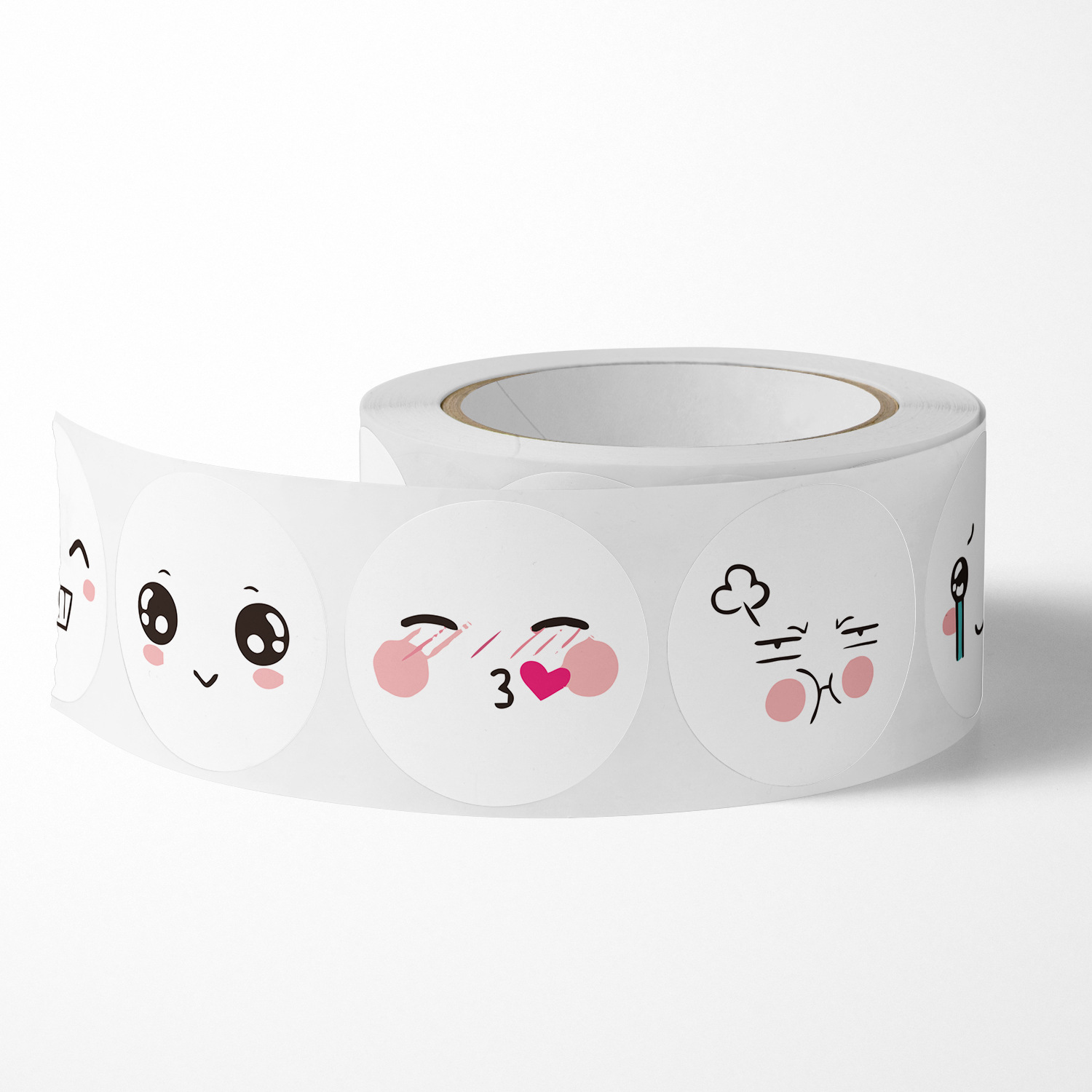 School, Daily Occasion Cute Funny 8 Kinds Expression Toys Smiling Face Stickers Teacher Children Reward Label Sealing Paste 500 Pcs/roll