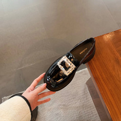 葡萄媽studiolee 萊頓往事~blingbling鑽扣圓頭厚底樂福單鞋女