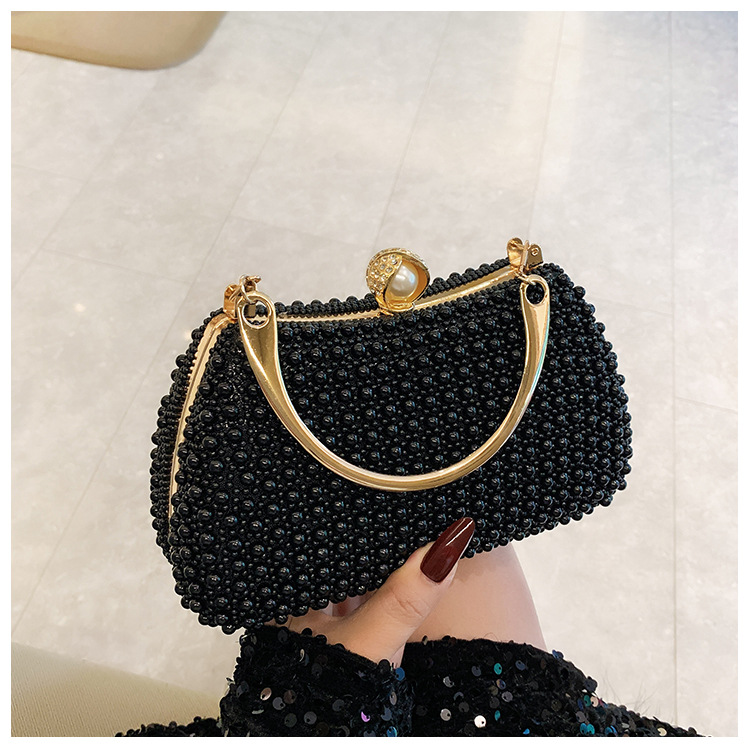 New pearl lady's handbag, banquet dress crossbody bag, elegant socialite dinner bag, high-end underarm bag wholesale undefined