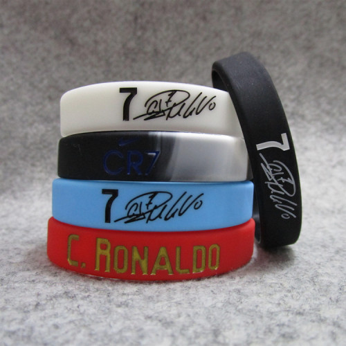 Juventus Football Ronaldo Real Madrid Signature Luminous Sports Bracelet Silicone Wristband Fan Accessories