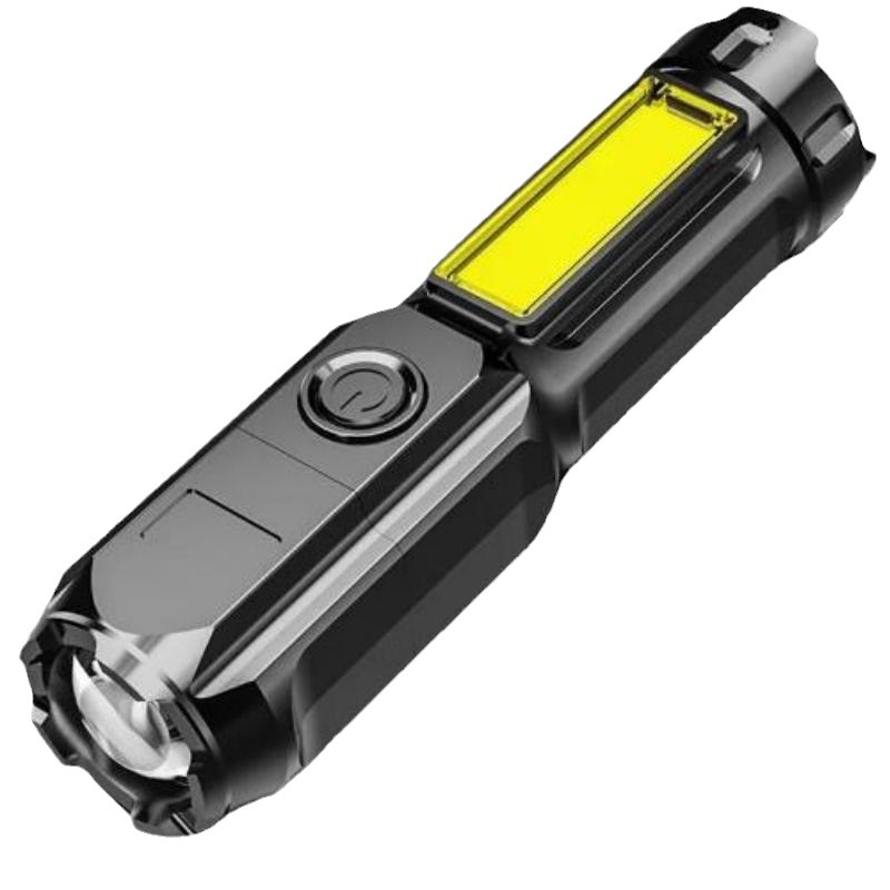 Nuevo hogar al aire libre recargable LED zoom mini linterna portátil táctica COB linterna por mayor