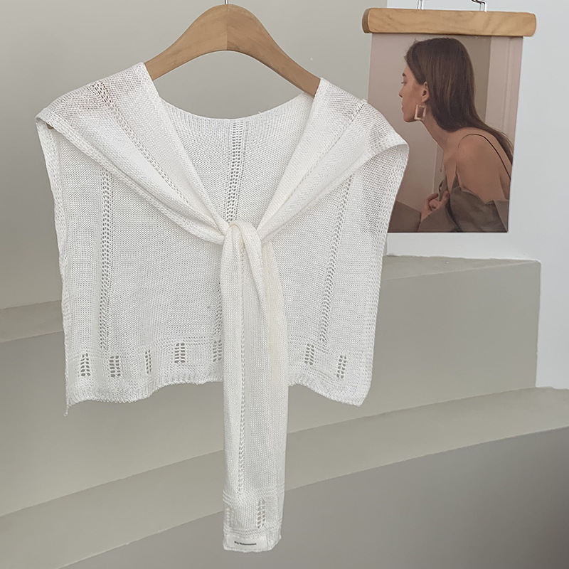 Chal de punto de alta calidad nueva bufanda multiusos en otoño, chal de color sólido con aire acondicionado, chaleco de cuello exterior