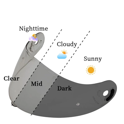 X661 sun protection motorcycle | Dəbilqə (Kaska) aksesuarları - transparent-to-blackhigh-light-transmittance-sun-protection-suitable-for-day-and-night-use